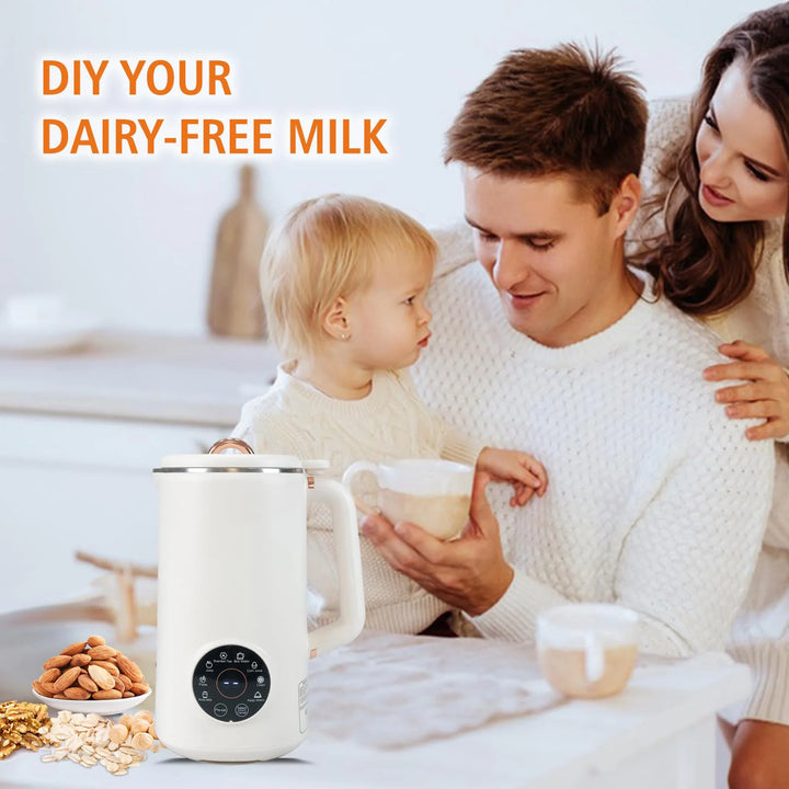 Nut Milk Maker 35Oz 1000Ml Almond Milk Machine 8-In-1 Automatic Soy Oat Cow Plant-Based Milk Homemade Dairy-Free Beverages