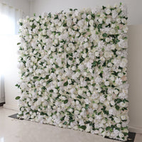 YuLiFlower Custom 3D Fabric Flower Wall Wedding  Furniture Decoration Faux Silk Rose Flower Wall Panel Background