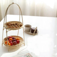 Bamboo Weaving Wicker Baskets Dish Handmade Home Decoration Storage Fruit Bread Food for Kitchen Organizer Panier Osier