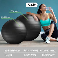 Ball Chair Yoga Ball Chair Exercise Ball Chair with Base & Bands for Home Gym Workout for Abs, Stability