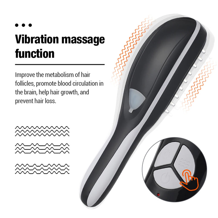 Sonic Vibration Scalp Massager Red Light Therapy Head Massage Comb anti Hair Loss Anion Spray Hair Growth Brush Stress Relief