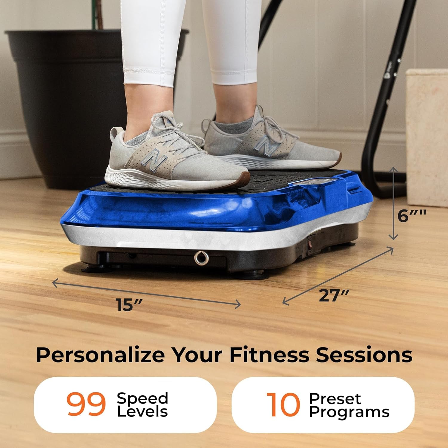 Waver Vibration Plate Exercise Machine - Whole Body Workout Vibration Fitness Platform W/ Loop Bands - Home Training Equipment for Weight Loss & Toning