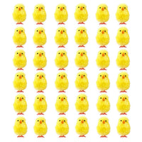 12/24/36PCS Simulation Easter Chick Yellow Mini Lovely Artificial Plush Chicken Easter Gift Children Kids Toy Home Decoration