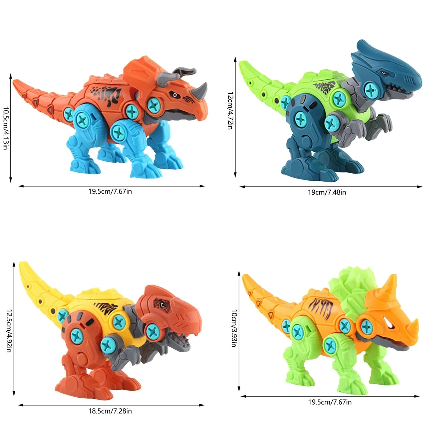 Take Apart Dinosaur Toys for Boys Building Play Kit with Screwdrivers DIY Construction Engineering Set and Learning for Kids 4 Dinosaurs Easter Christmas Birthday Gifts