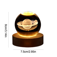 Crystal Ball Night Light 3D Moon Solar System Table Lamp LED Crystal Ball Children Friends Party Birthday Gifts Room Decor