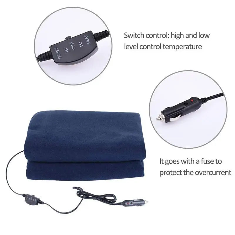 145X110Cm Car Heating Blanket Energy Saving Warm 12V Car Autumn and Winter Electric Blanket with 3 Levels Position Control