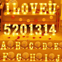 LED Letter Light Alphabet Number Heart Plastic Atmospher Lamp 16Cm for Home Wedding Valentines Ornament Birthday Party Decor