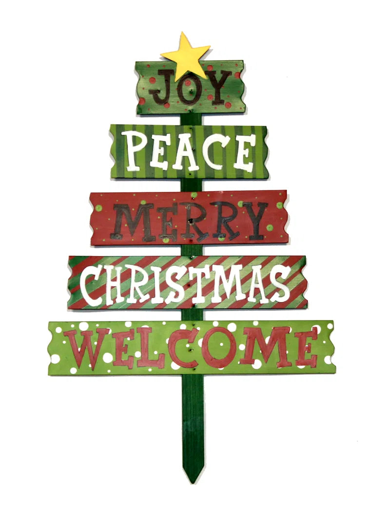 Christmas Tree and Sign Garden Stake