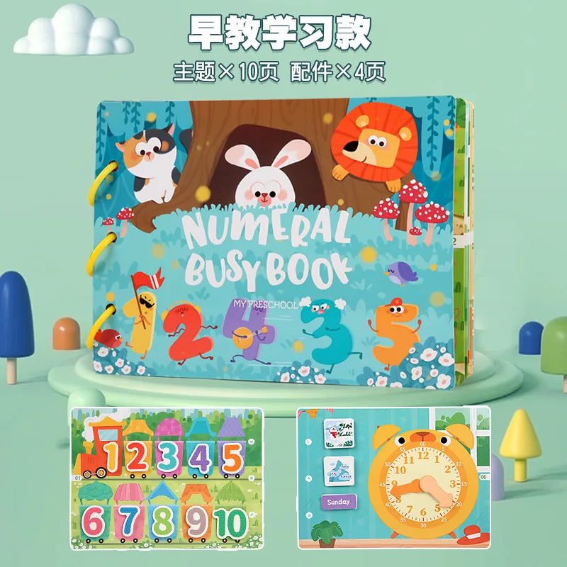 Montessori Busy Book for Kids Sticker Quiet Book Baby Early Educational Toy Toddlers Matching Puzzles Game Learning Toys Gifts