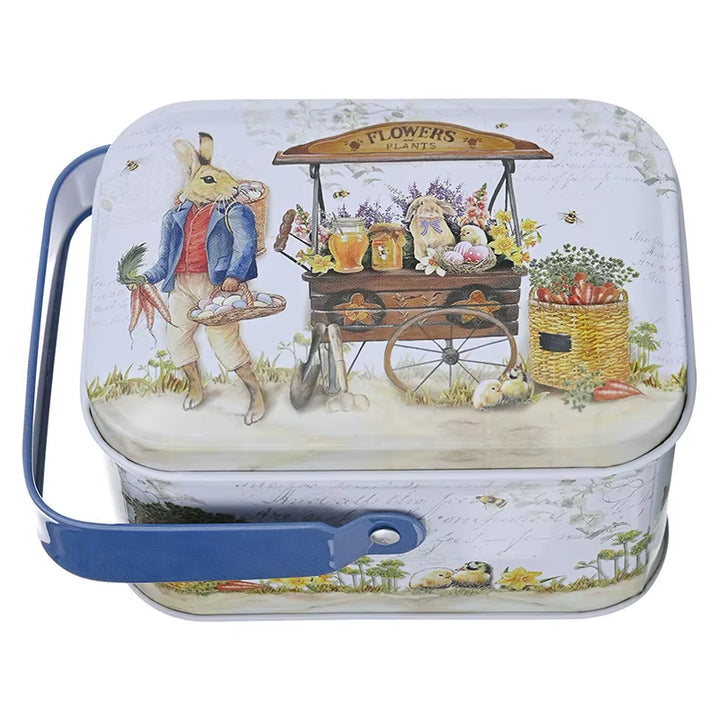 Easter Theme Decorative Tinplate Box Gift Packing Case Candy Tinplate Case Easter Day Accessories Candy Boxes