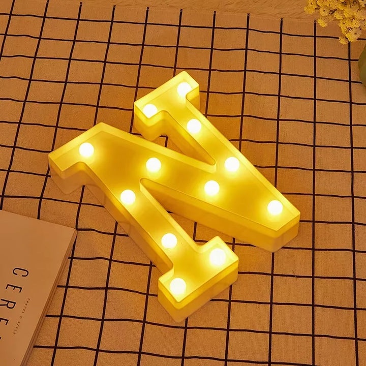 LED Letter Light Alphabet Number Heart Plastic Atmospher Lamp 16Cm for Home Wedding Valentines Ornament Birthday Party Decor