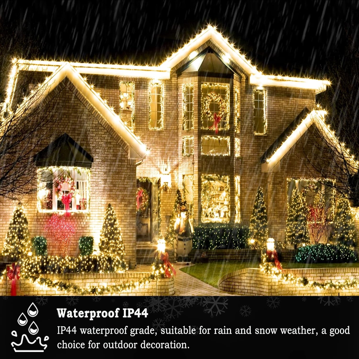 197FT 500 LED Christmas Lights Outdoor String Lights 8 Modes & Memory Fairy Light Plug in Waterproof LED String Lights for Xmas Yard Tree Wedding Party Holiday Decorations (Warm White)