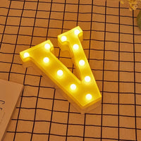 LED Letter Light Alphabet Number Heart Plastic Atmospher Lamp 16Cm for Home Wedding Valentines Ornament Birthday Party Decor