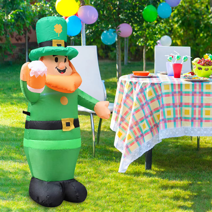 St Patricks Day Iatable Leprechaun Irish Party Decor Blow up Leprechaun Outdoor Lawn Yard Decoration