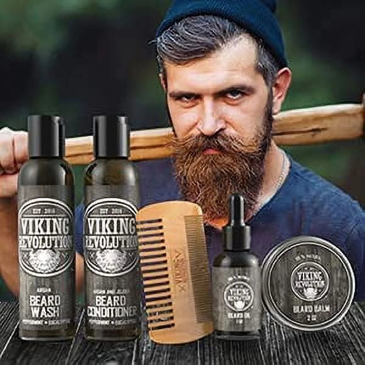 - Beard Care Kit with Beard Wash & Conditioner, Oil, Balm and Comb - Classic