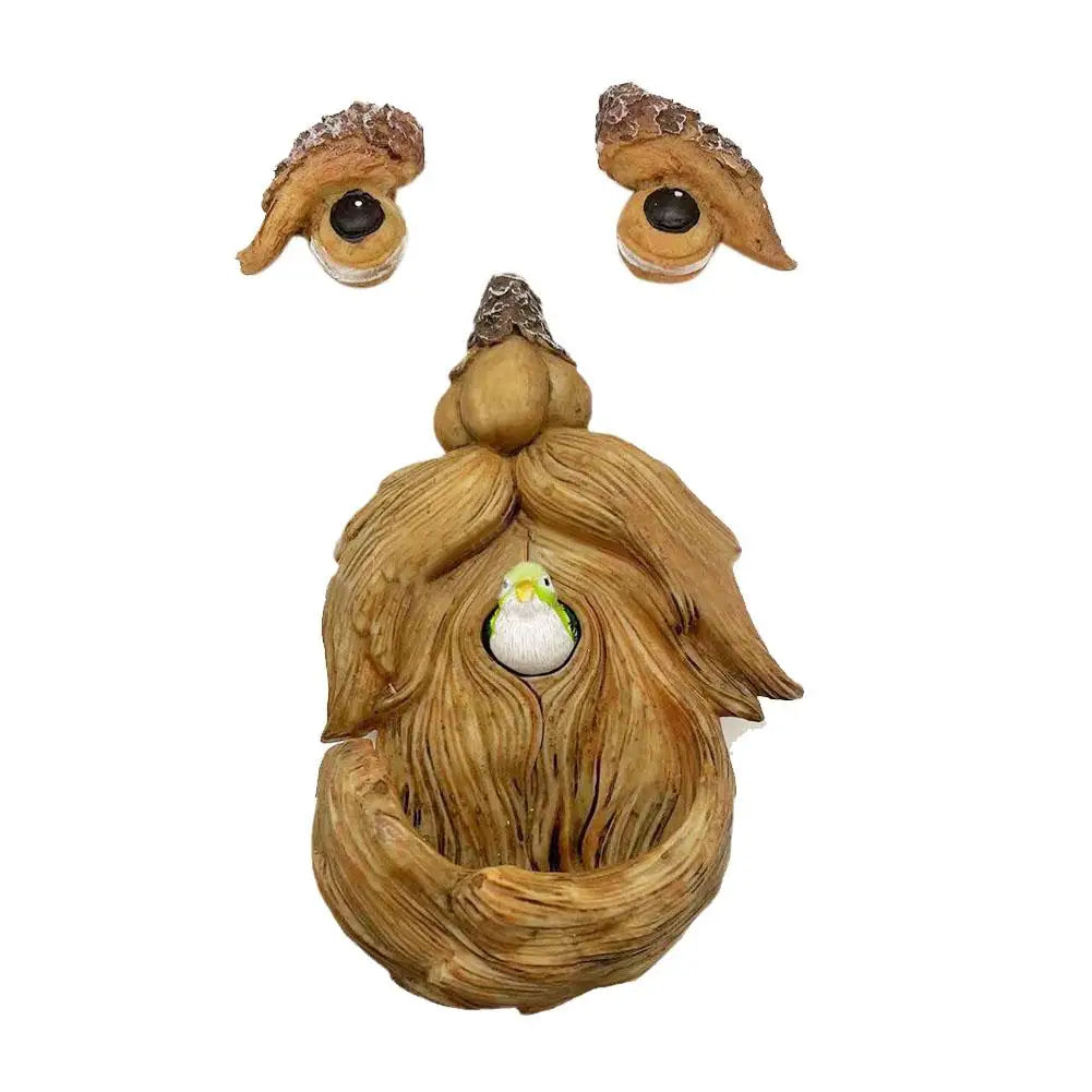 Old Man Face/Pig/Cow Sculpture Whimsical Tree Face Garden Decoration- Bird feeder/ bath