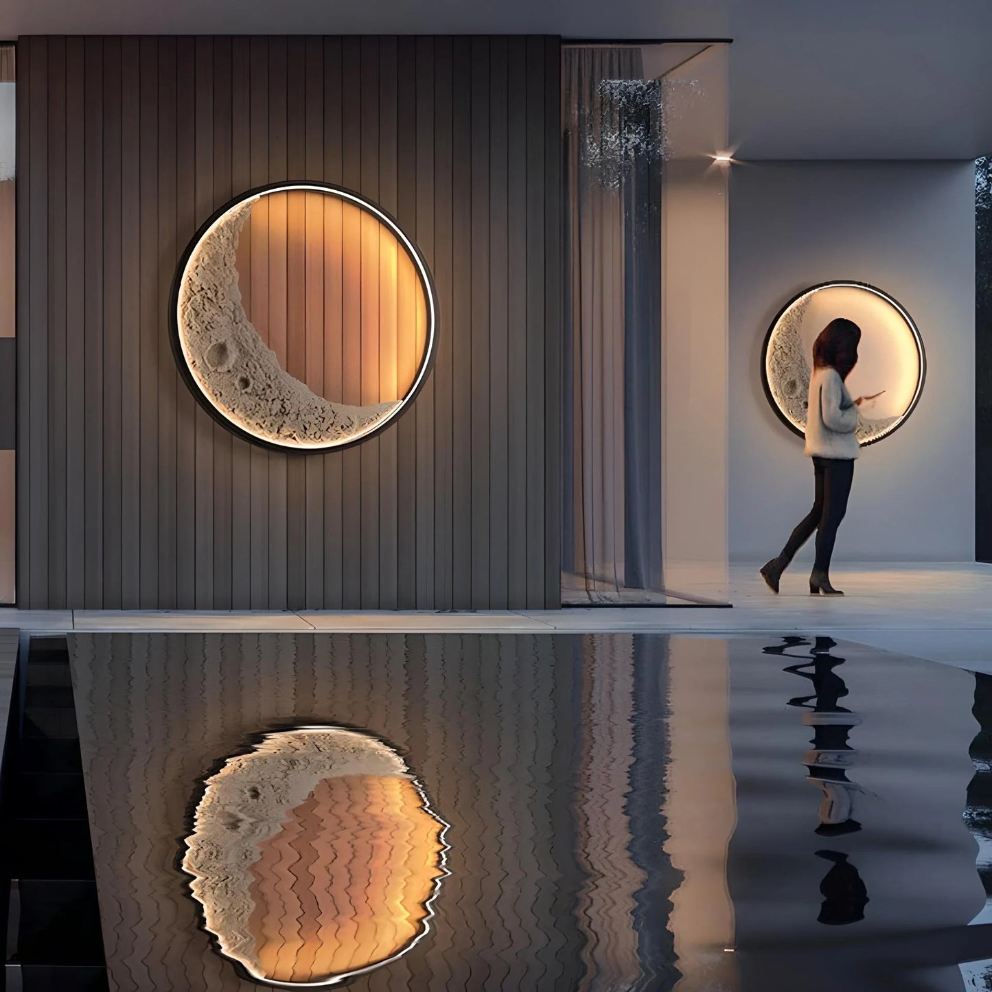 3D Moon Indoor & Outdoor Wall Lamp