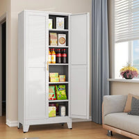 Wardrobe.Metal Armoire Wardrobe Closet, 71 "Metal Clothing Storage Cabinet with Adjustable Shelves and Hanging Rod, Household St