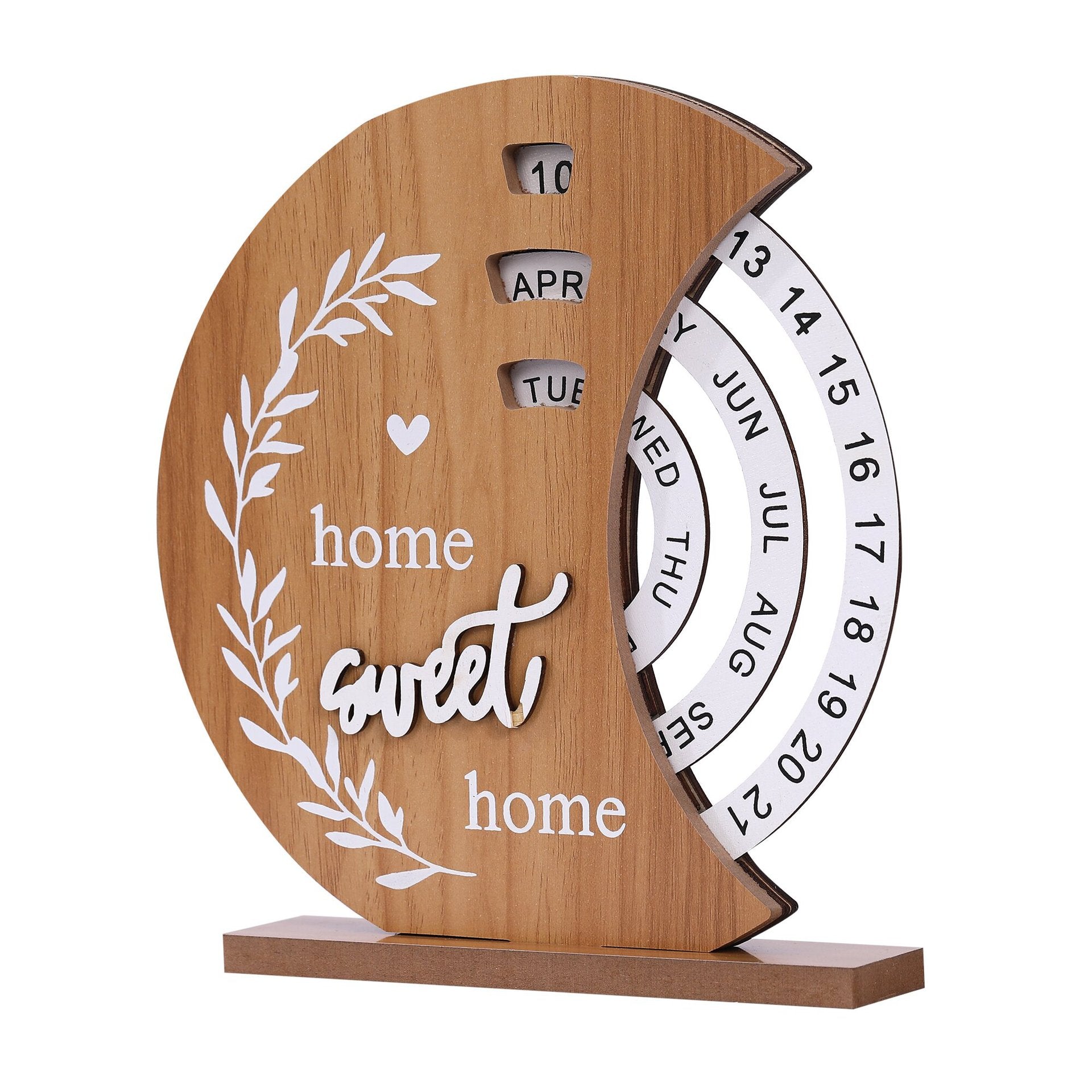 Wooden Creative Calendar Perpetual Calendar Home Decoration Office Desk Decoration Manual Rotation