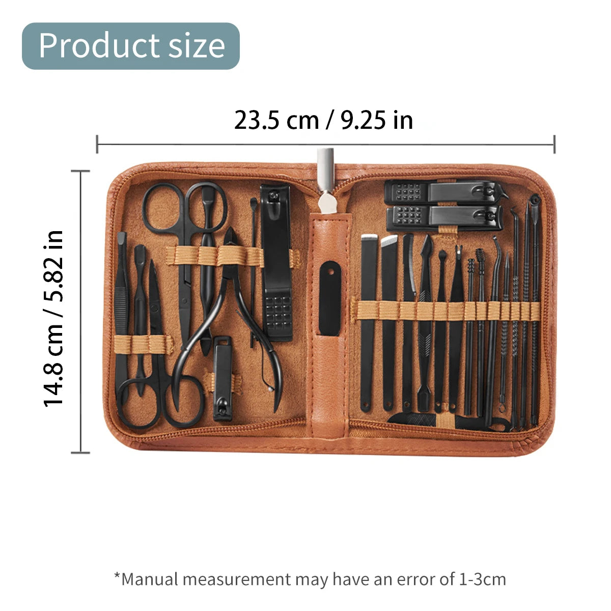 26Pcs Nail Clipper Manicure Set Stainless Steel Manicure Kit Nail Care Tools Portable Kit