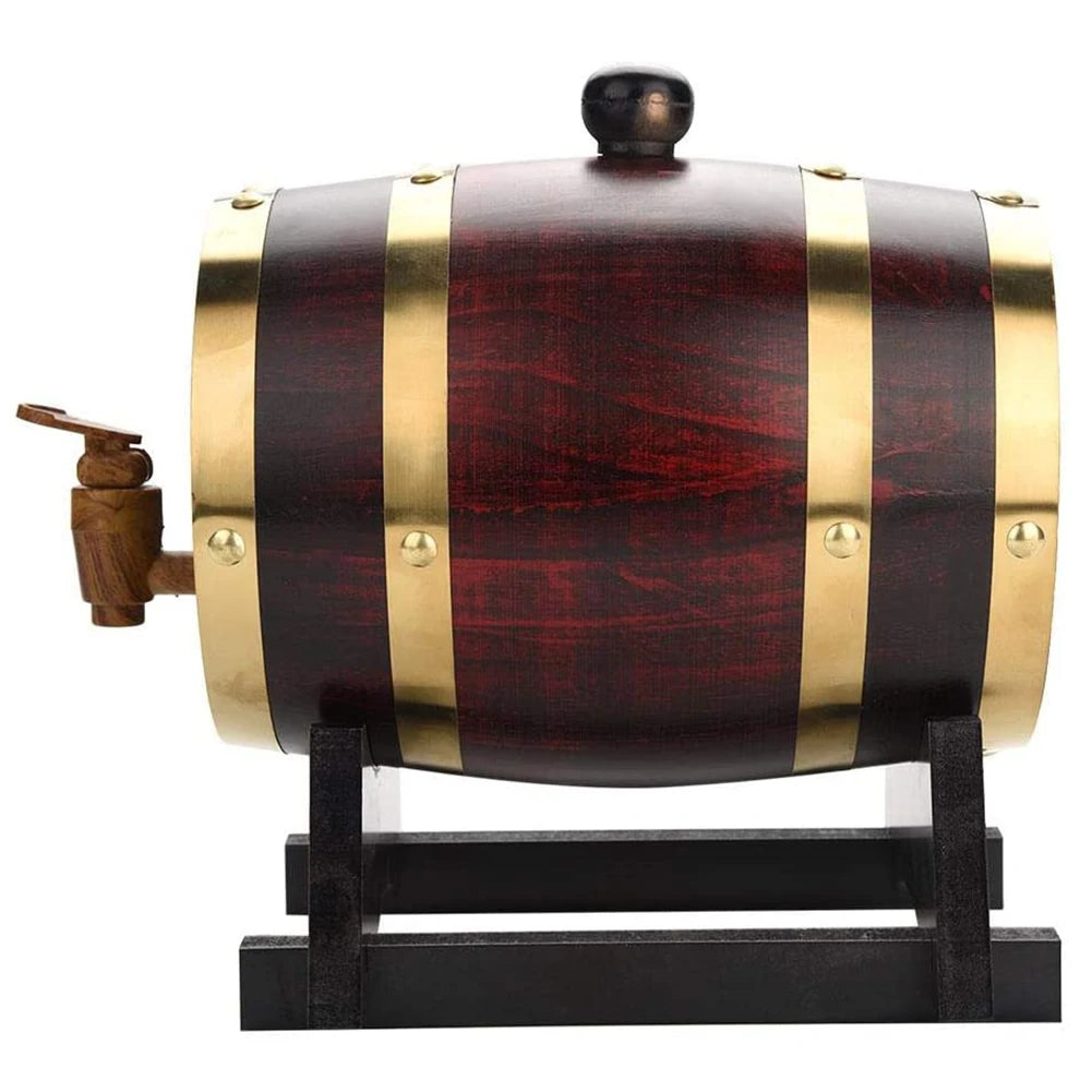 1.5L Vintage Wood Oak Timber Wine Barrel for Whiskey Rum Port