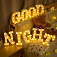 LED Letter Light Alphabet Number Heart Plastic Atmospher Lamp 16Cm for Home Wedding Valentines Ornament Birthday Party Decor