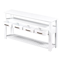 62.2'' Modern Console Table Sofa Table for Living Room with 4 Drawers and 2 Shelves