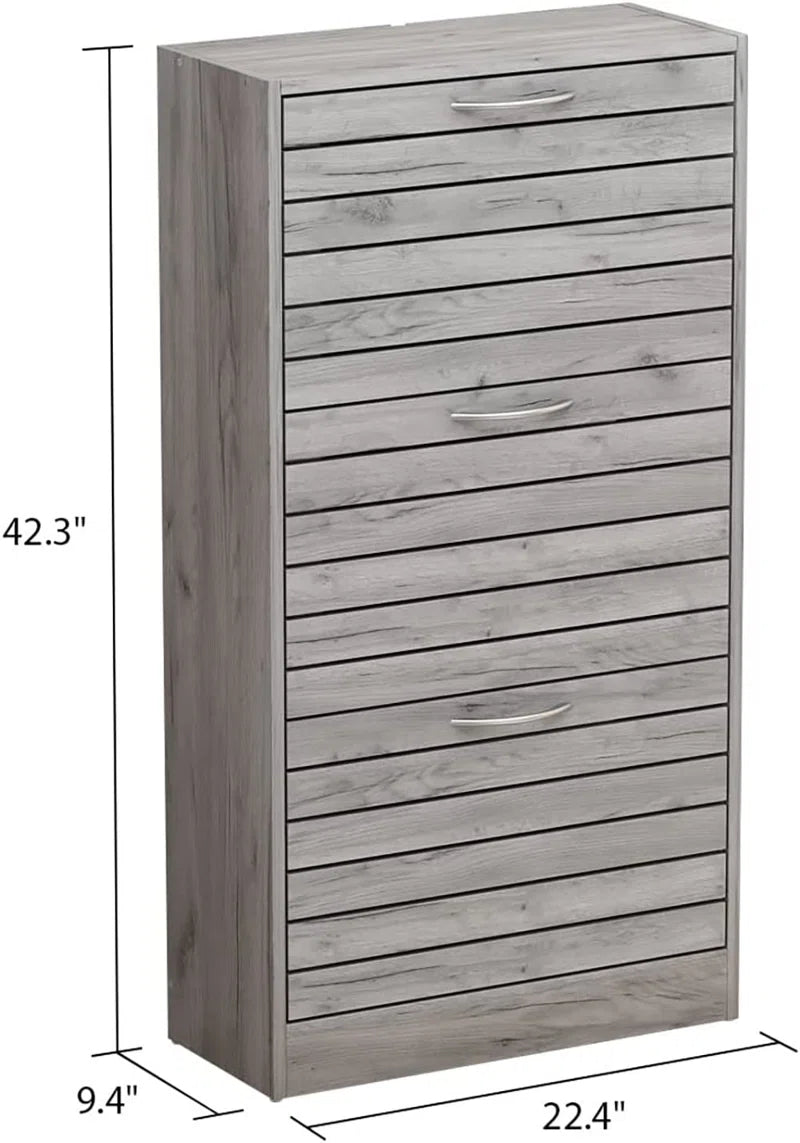 22.4'' Wide 12 Pair 3 Tippers Shoe Storage Cabinet