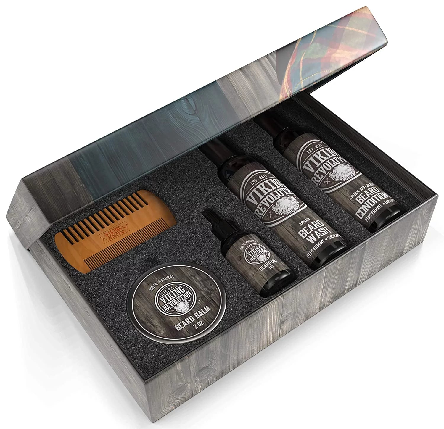 - Beard Care Kit with Beard Wash & Conditioner, Oil, Balm and Comb - Classic