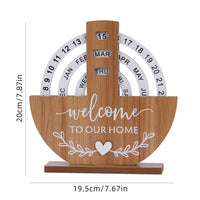 Wooden Creative Calendar Perpetual Calendar Home Decoration Office Desk Decoration Manual Rotation