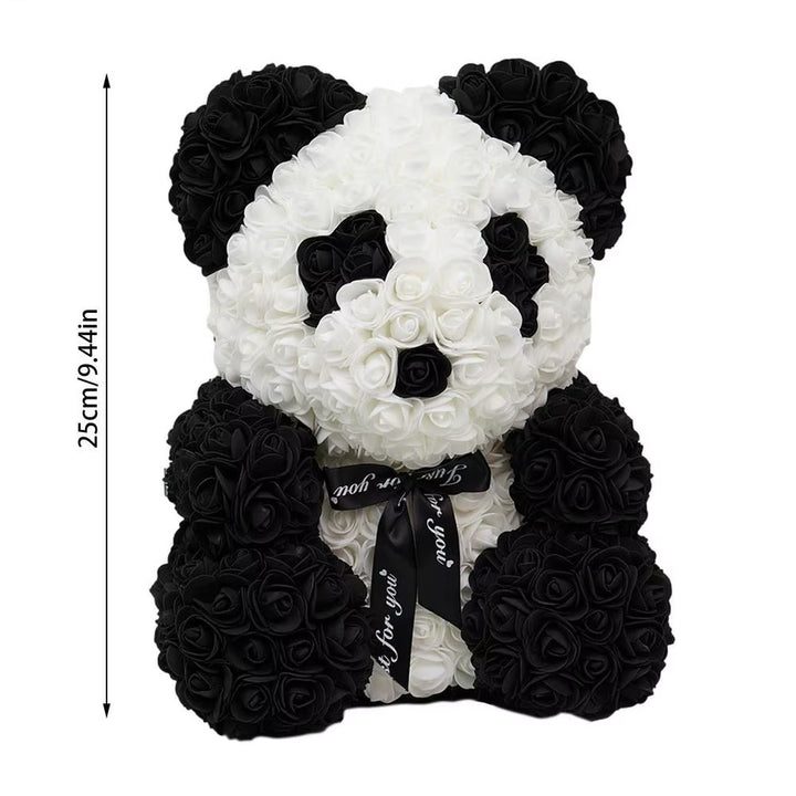 Forever Artificial Flowers Rose Panda Bear Girlfriend Valentines Day Anniversary Christmas Gift Birthday Present Wedding Decor