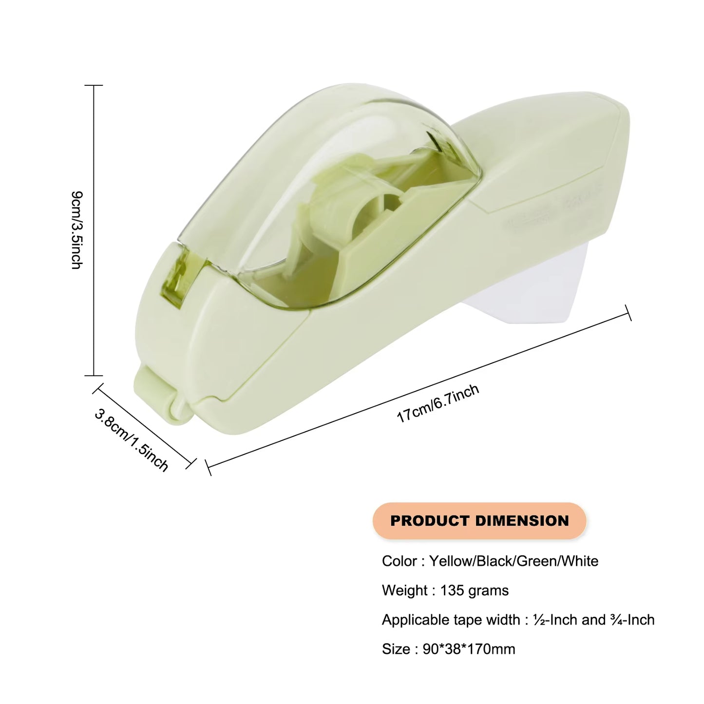 Automatic Tape Dispenser，With Two Rolls of Tape，No Battery Required，Perfect for Handwork,Family Gift Packaging