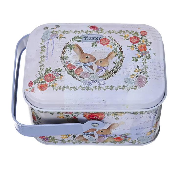 Easter Theme Decorative Tinplate Box Gift Packing Case Candy Tinplate Case Easter Day Accessories Candy Boxes