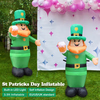 St Patricks Day Iatable Leprechaun Irish Party Decor Blow up Leprechaun Outdoor Lawn Yard Decoration