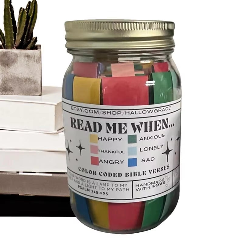 Bible Verses about Emotions and Feelings Jar Craft Ornament Jesus Scripture Jar Color Coded Cards Bible Verses Scripture Moods